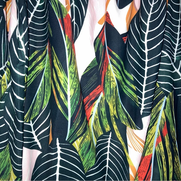 Off Shoulder Blouse XL Palm Leaves in multicolor Great Condition 11078 - Picture 5 of 7